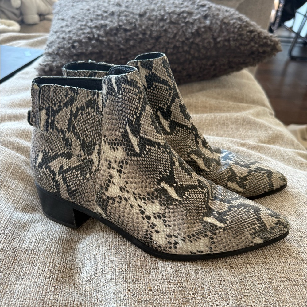Snakeskin ankle boots